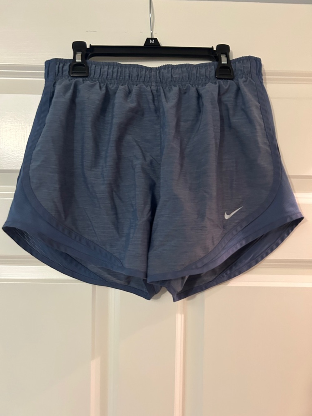 Nike Women’s Slate Blue Athletic Shorts with Reflective Swoosh